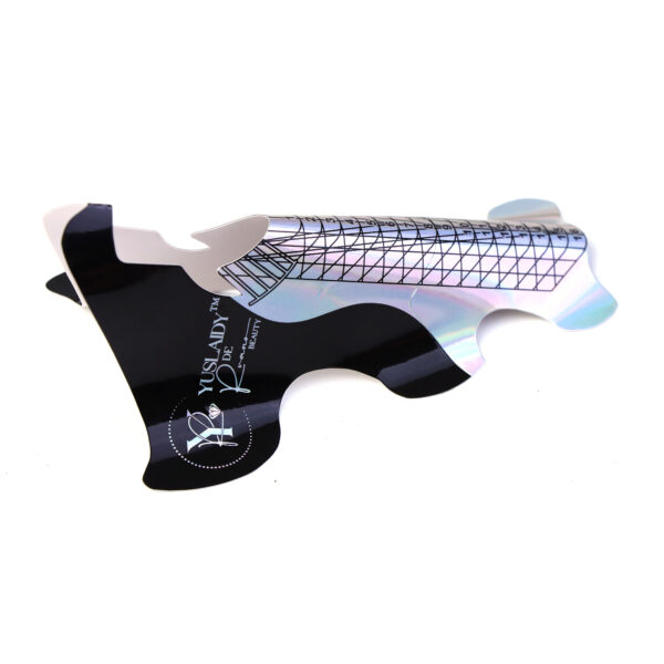 Professional Holographic Nail Forms, 500pcs Adhesive Reusable Forms for Acrylic and Gel Nail Extension