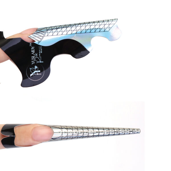 Professional Holographic Nail Forms, 500pcs Adhesive Reusable Forms for Acrylic and Gel Nail Extension